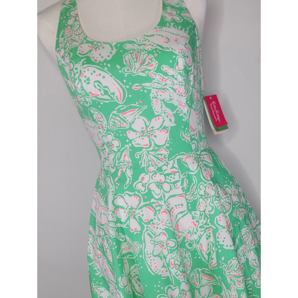 Lilly Pulitzer Fluorescent Sea Life Fit & Flare Dress Size 2 NWT Mint Green - Picture 2 of 12